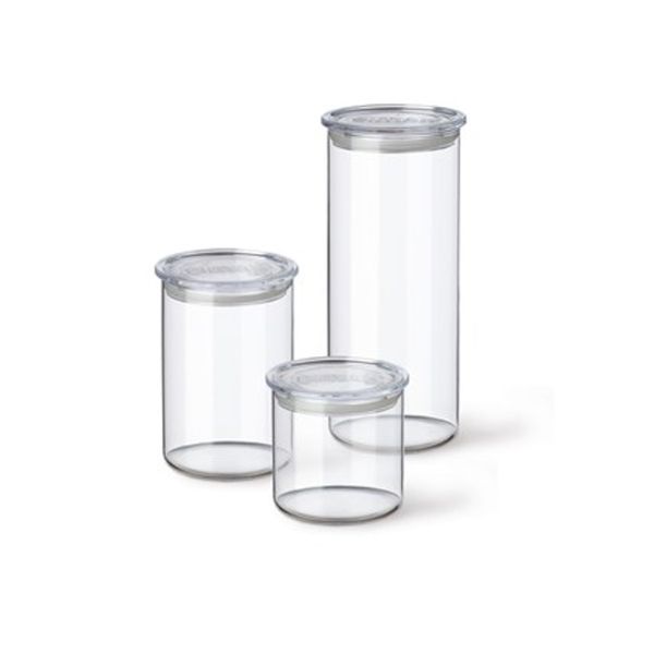 Simax Borosilicate Glass Storage Container Set With Plastic Lid - Set Of 3