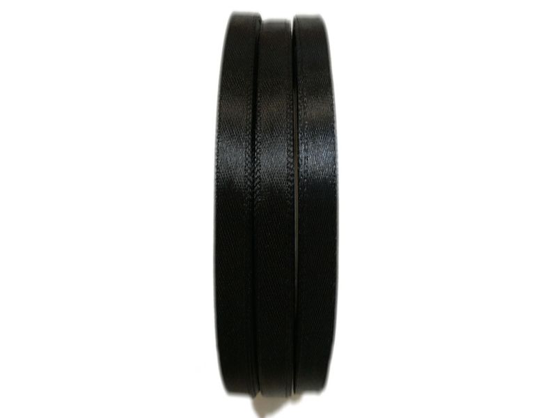 BEAD COOL - Satin Ribbon - 6mm width - Black - Bows and Wrapping - 60m