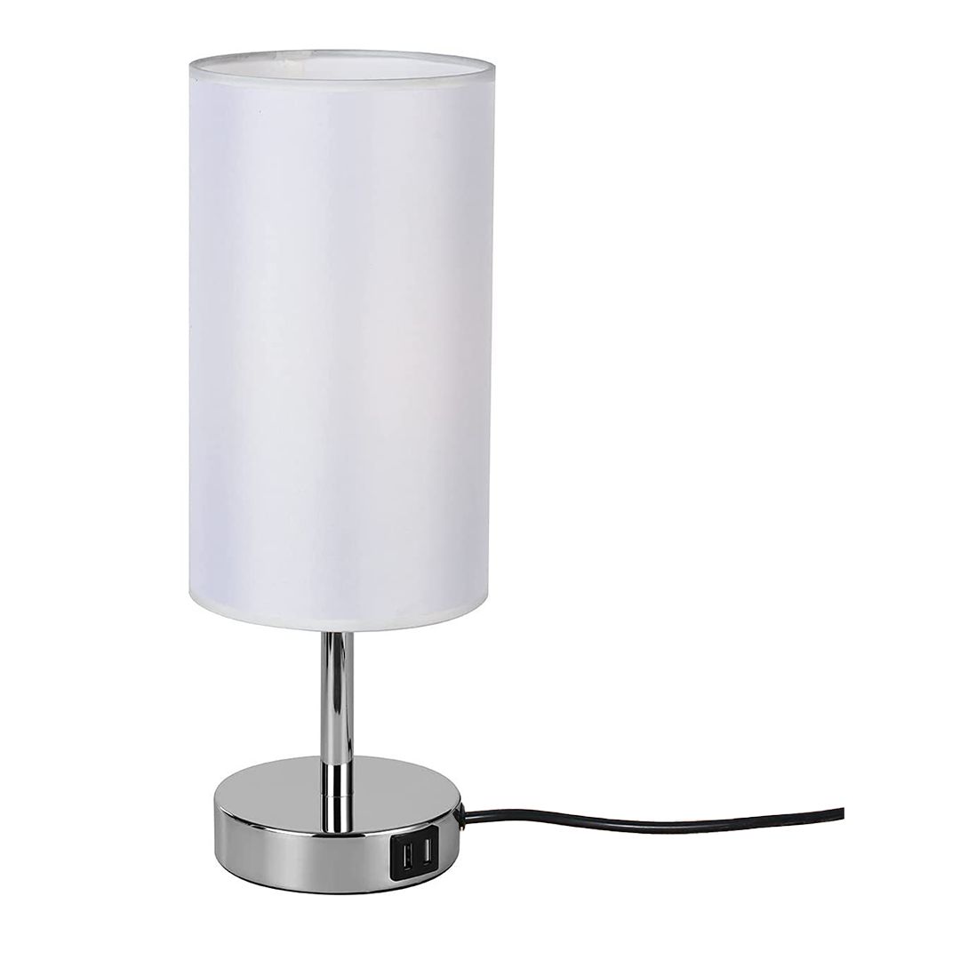 Small Touch Control Table Lamp for Bedside with 2 Charging Ports and Bulb