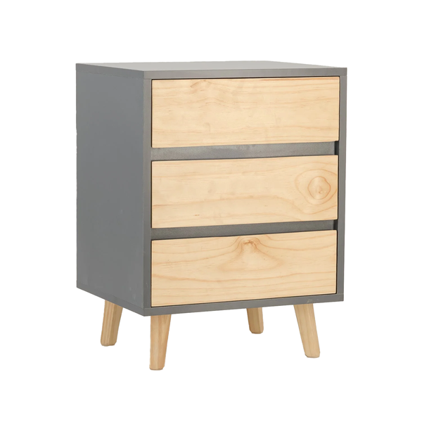 Nallo Side Table with Three Drawers - Hidden Handles