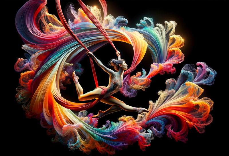 Canvas Wall Art Decor - Colourful Scarf Dance Artwork