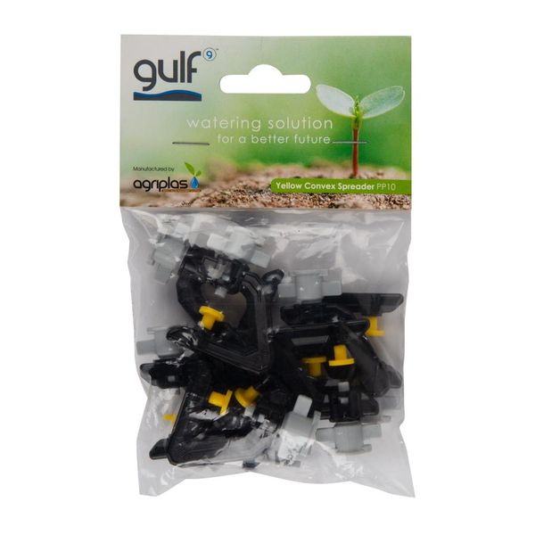 Gulf Sprinkler - Yellow Convex Spreader (10Piece)- 3 Pack