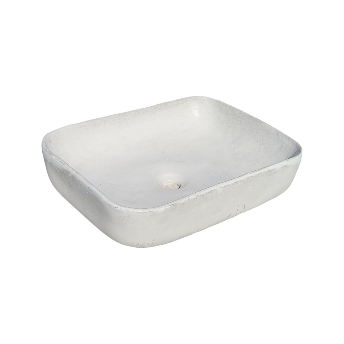Ivory Concave Rectangle Concrete Basin 520x400x130mm