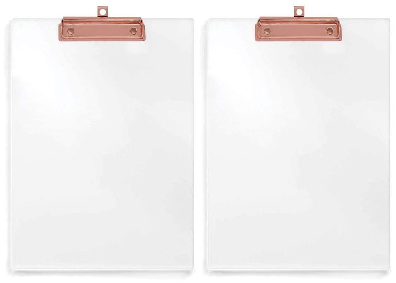 2’s Acrylic Clipboard with Shinny Rose Gold Finish Clip