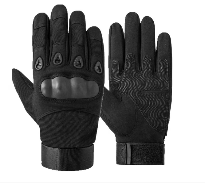 Tactical gloves with wrist protection, black, size XL.
