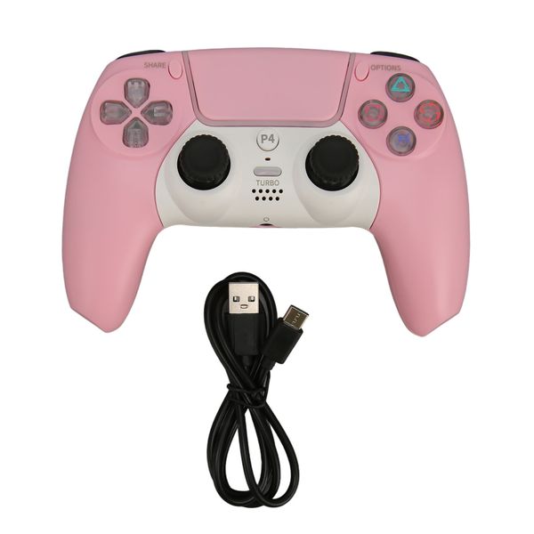 Bluetooth Controller Wireless Gamepad Compatible with PS4 PS5 Pink