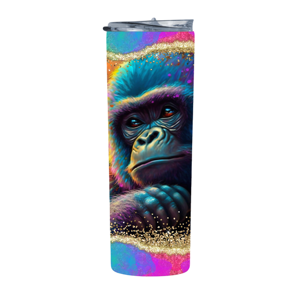 Thoughful Gorilla Cute Flower 20 Oz Straight Skinny Tumbler 002