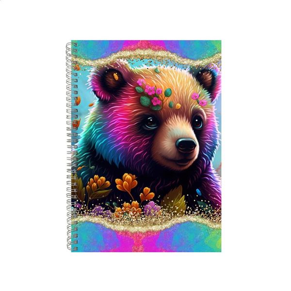Bear Neon Notebook Gift Idea Writing Book Notepad Pad 70