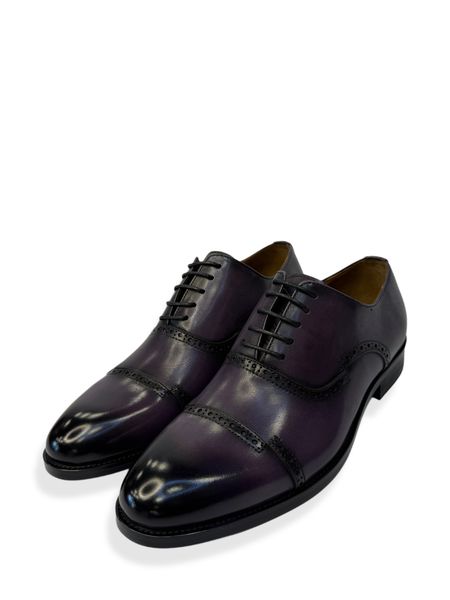 Men's Genuine Leather Oxford Shoes - Purple