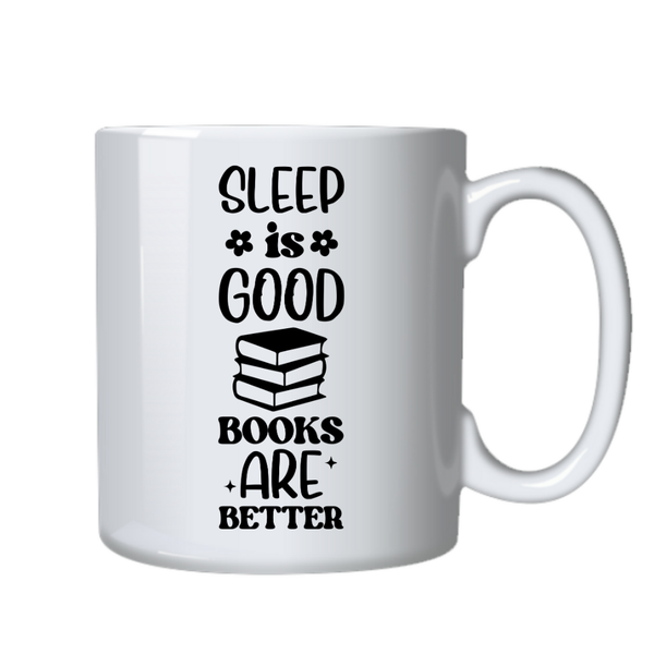 Books &amp; Sleep Ideal Fiction Book Reader Gift Writing Mug Cup 402