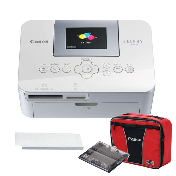 Canon Selphy CP1000 Photo Printer,Bag,Tray,Paper-Bundle