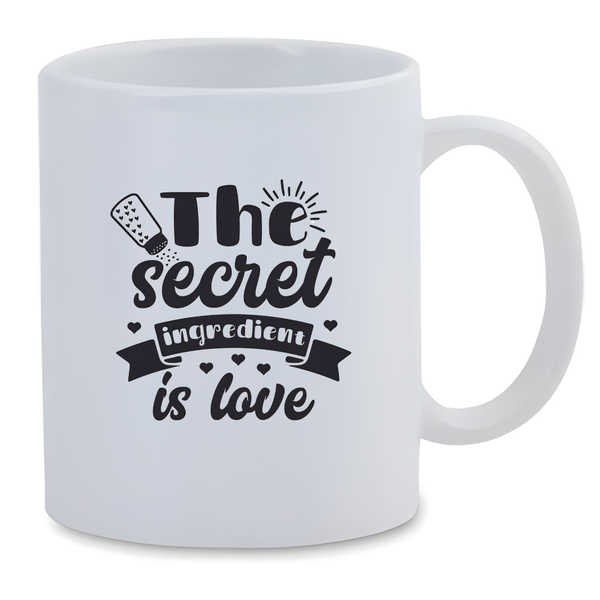 Ceramic Mug - The Secret Ingredient Is Love - White - 350ml