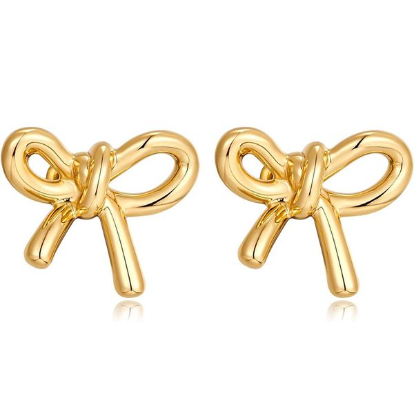 Bow Tie Earrings Female Delicate Fashion Small Fresh Earrings Shiny Earring