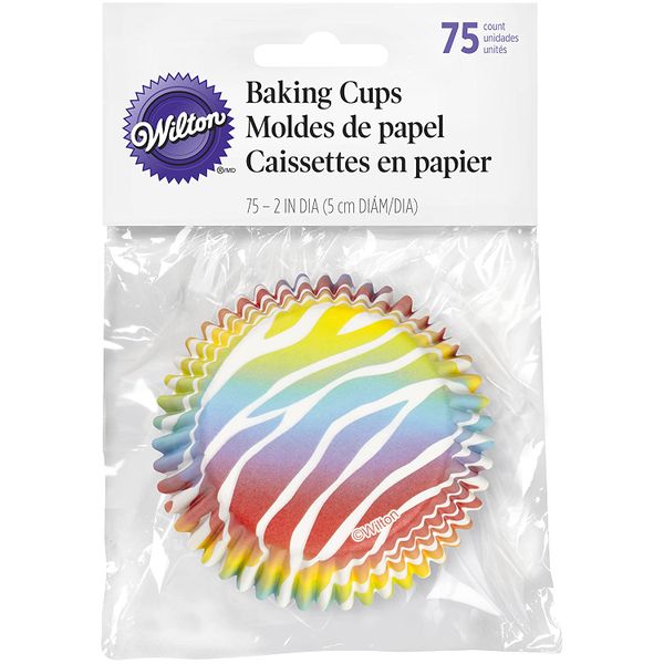 Wilton Std. ZEBRA BRIGHTS Colour Stripes Cupcake Safari Party Baking Cases
