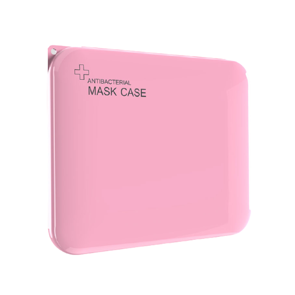 Slimline Antibacterial Mask Case Storage Container With Locking Clip, White