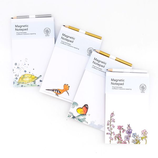 Four Magnetic Notepads - Nature Garden