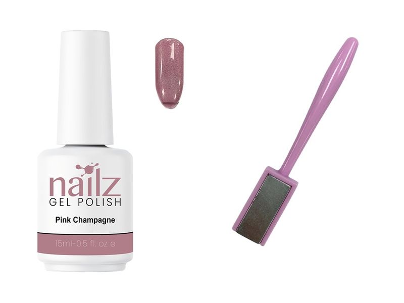 NAILZ Gel Polish 15ml Magnetic Cat Eye - Pink Champagne + Cat Eye Magnet
