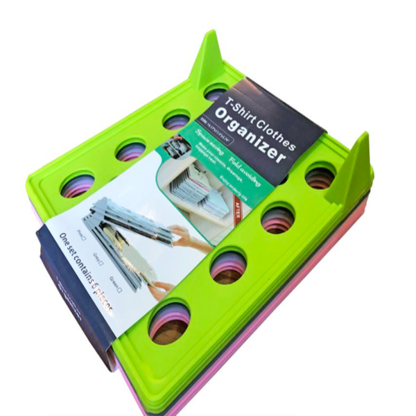 Colorful T-Shirt Clothes Organizer Stackable Space Saving includes 6 Pieces