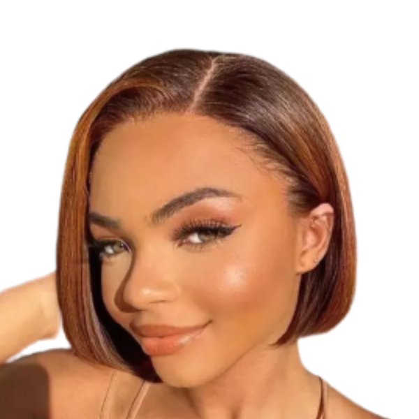 Full Frontal Brazilian Hair Wig, Brown Two Tone Wig.