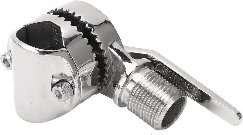 Marine VHF Antenna Mount Adjustable Ratchet 316 Stainless Steel Base