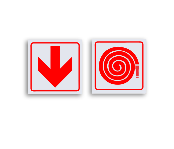 Fire Hose Safety Sign with Directional Arrow - Pack of 2