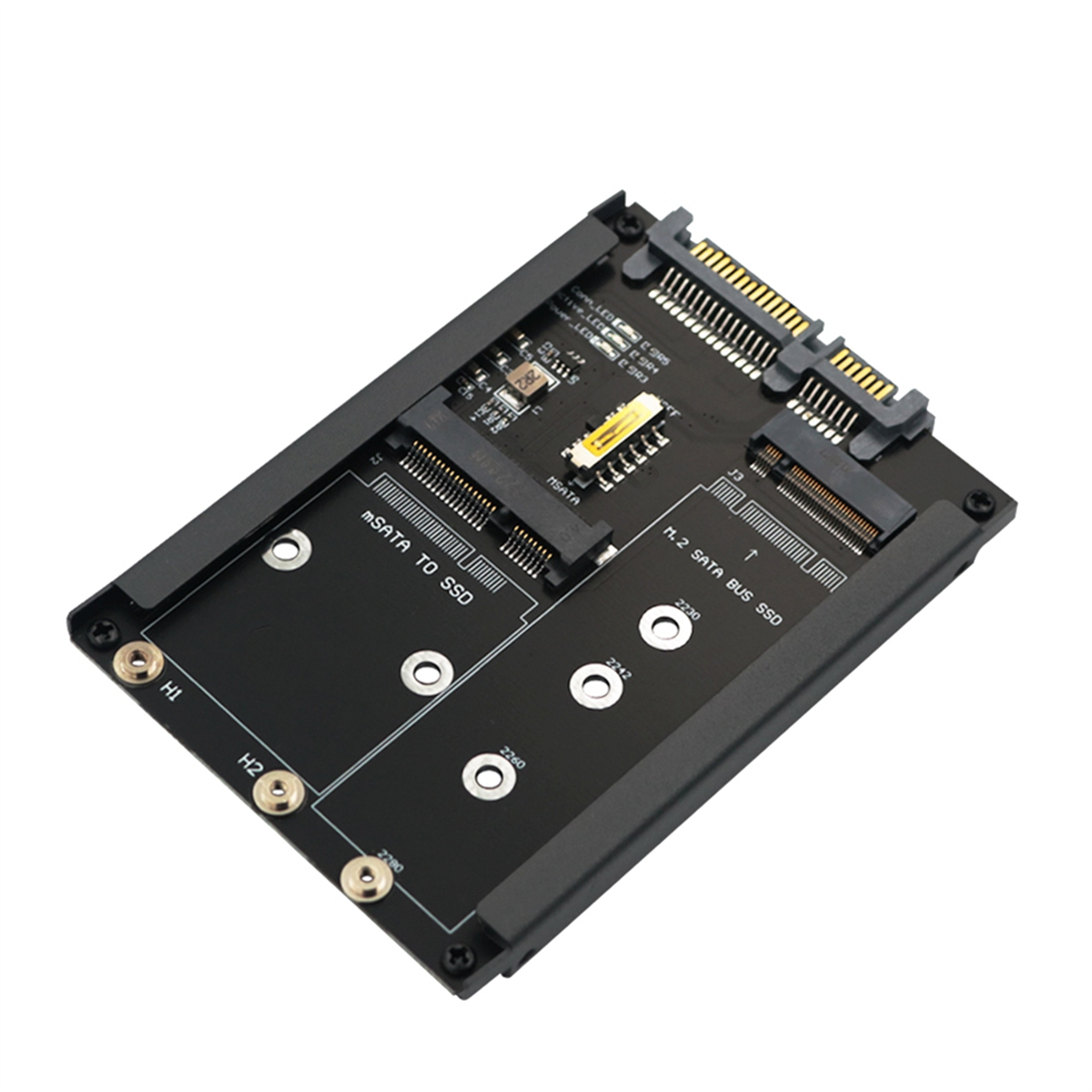 LEVEN m.2 SATA NGFF SSD 1TB 使用時間806時間 2In1 B+M Key M.2 SSD to 2.5 SATA Adapter Card for M2 NGFF SATA3