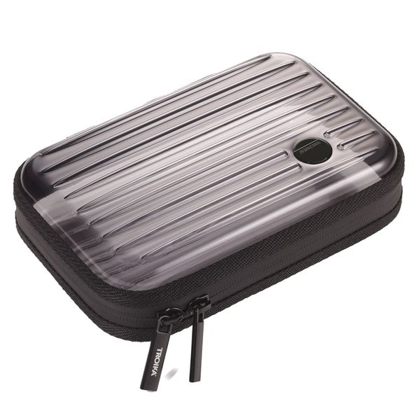 Troika Organiser Travel Case with Zip Transparent Clear Case