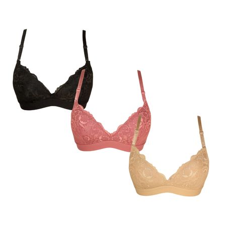 Women's Lace Bralette Wireless Bra Comfy Everyday Lingerie Pack of 3, Shop  Today. Get it Tomorrow!