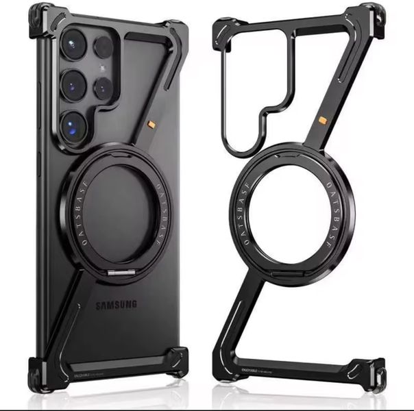 Metal-Aluminum Z Frame Case Compatible with Galaxy S25 Ultra (Nat Titanium)