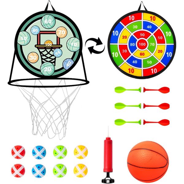 2 in 1 Children's Foldable Sticky Ball Dartboard &amp; Basketball Hoop