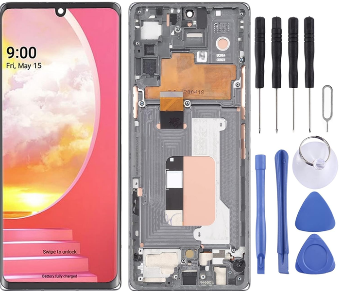 Replacement LCD Screen with Frame Compatible With LG Velvet &amp; Tools Kit