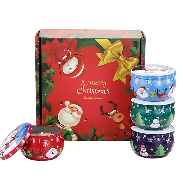 4-Pack Christmas Candle Gift Set ,Soy Wax Candles in Holiday Jars,4 Scents