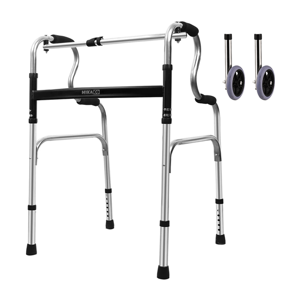MIkaco Stainless Steel Adjustable Walker with Wheels