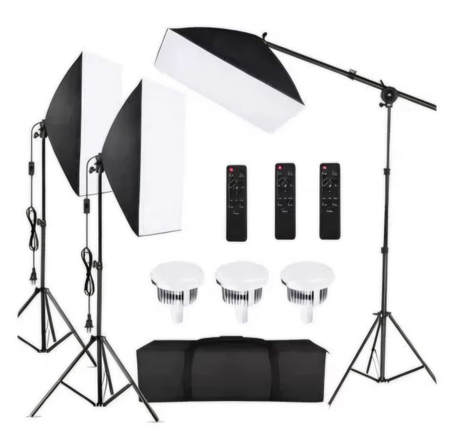3 Head 85W LED Softbox Light Kit