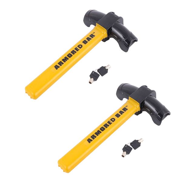Vehicle Security Armoured Steering Lock Bar - 2 Pack
