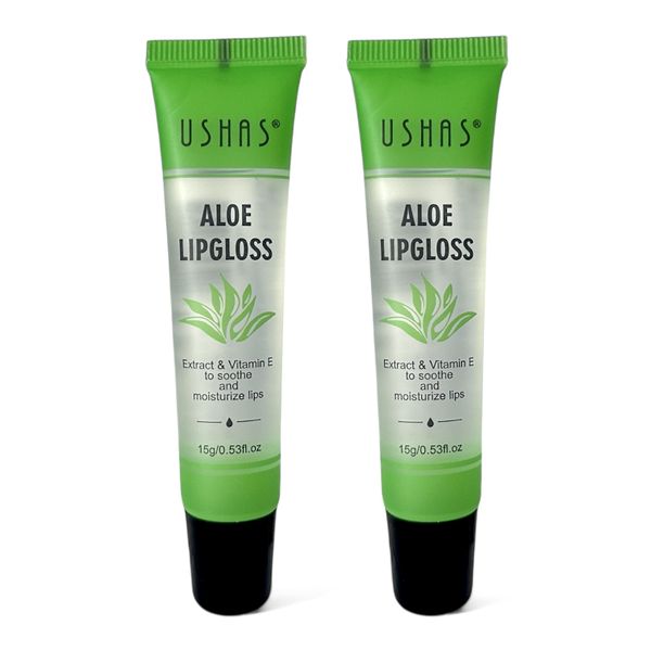 Set of 2 - Ushas Aloe Vera Vitamin E Shiny Moisturizing Lip Gloss