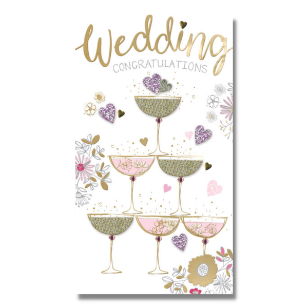 Greeting Card - Wedding Congratulations - Champagne tower