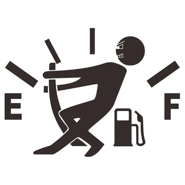 Car Funny Fuel/Petrol Vinyl Sticker Black