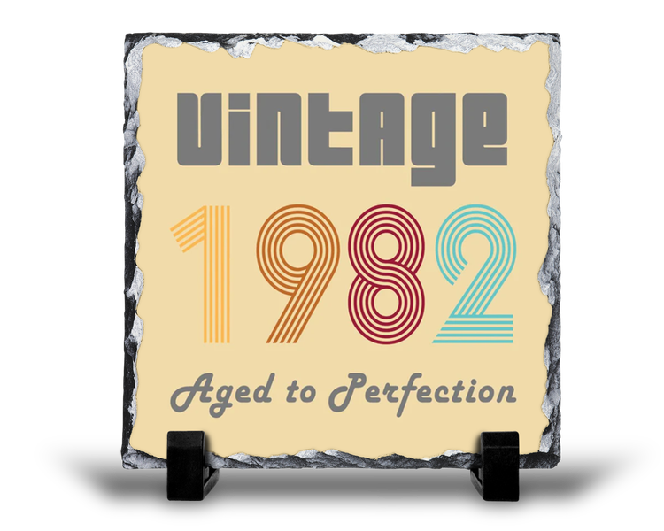 Vintage 1982 Aged To Perfection 40th Birthday Gift Rock Slate