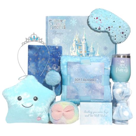 11 Piece Birthday Gifts Set for Girls Ice Castle Toys Eye Mask Pillow Diary Image