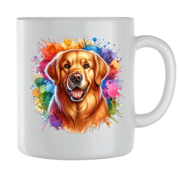 GR Rainbow Coffee Mugs for Men Women with Golden Retriever Graphic Cups 109