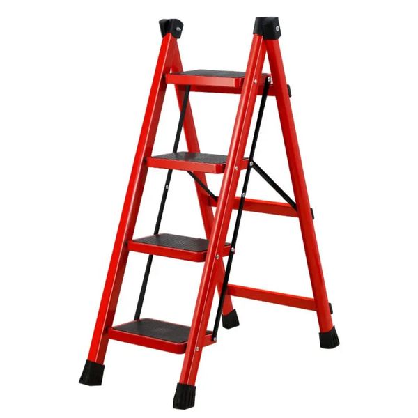 Open-End Lightweight 4 Steps Telescopic Ladder With Wide Anti-Slip Pedals