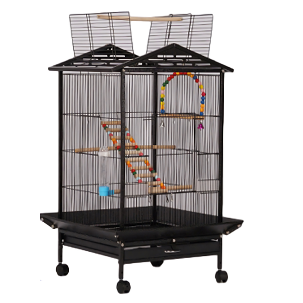 Bird Cage-Large Parrot Cage-With Rolling Stand Large Metal Bird Flight Cage