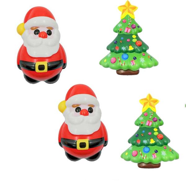 4Piece Christmas Themed PU Squishy Toys, Slow Rising Stress Fidget Set