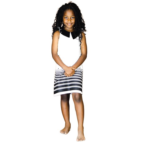 Africa Fashion House afhkidz Heritage Cream Printed Xhosa V-Neck Dress