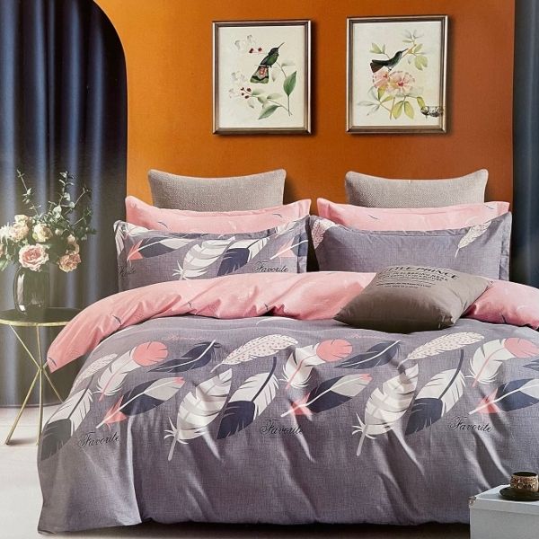 Soft Touch Embellished Six Pc's Duvet Cover Set Green &amp; White