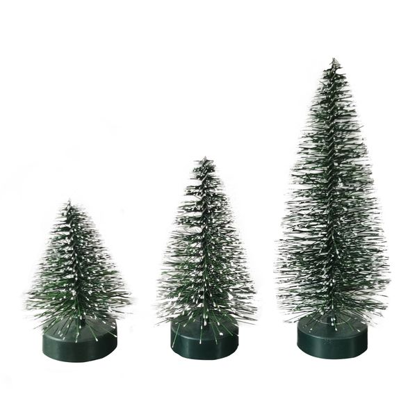 Northern Lights Bottle Brush Tree Set - 3 Pack (11cm, 14cm &amp; 20cm)
