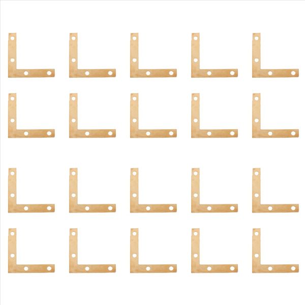 20 pcs 51mm Flat Corner Right 90 Angle Bracket Repair Plate Fixing Brace