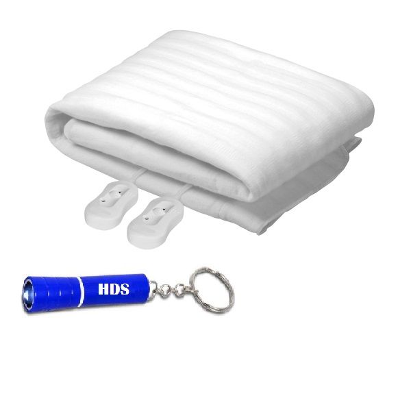 King Bed Size Electric Blanket 183x188cm with HDS Branded Keyring Torch
