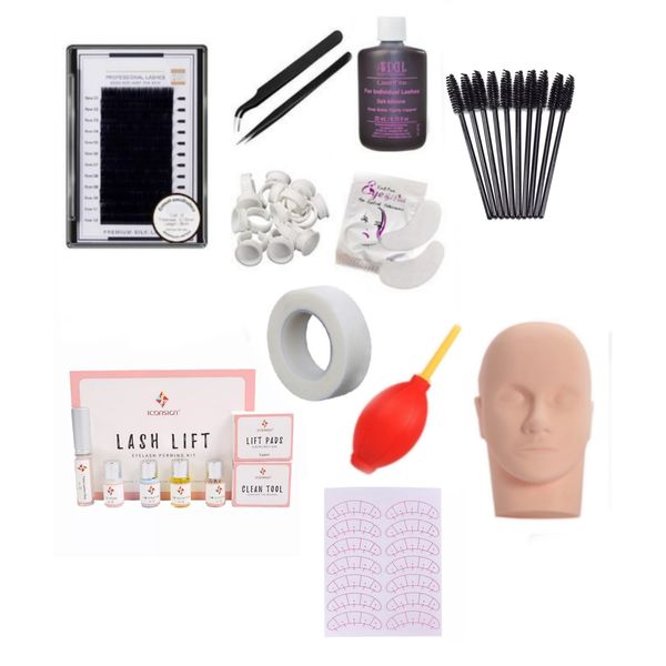 Eyelashes Practice Set with Eyebrows &amp; Lashes Perming kit